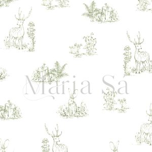 Toile de Jouy Bamby Verde 2400261