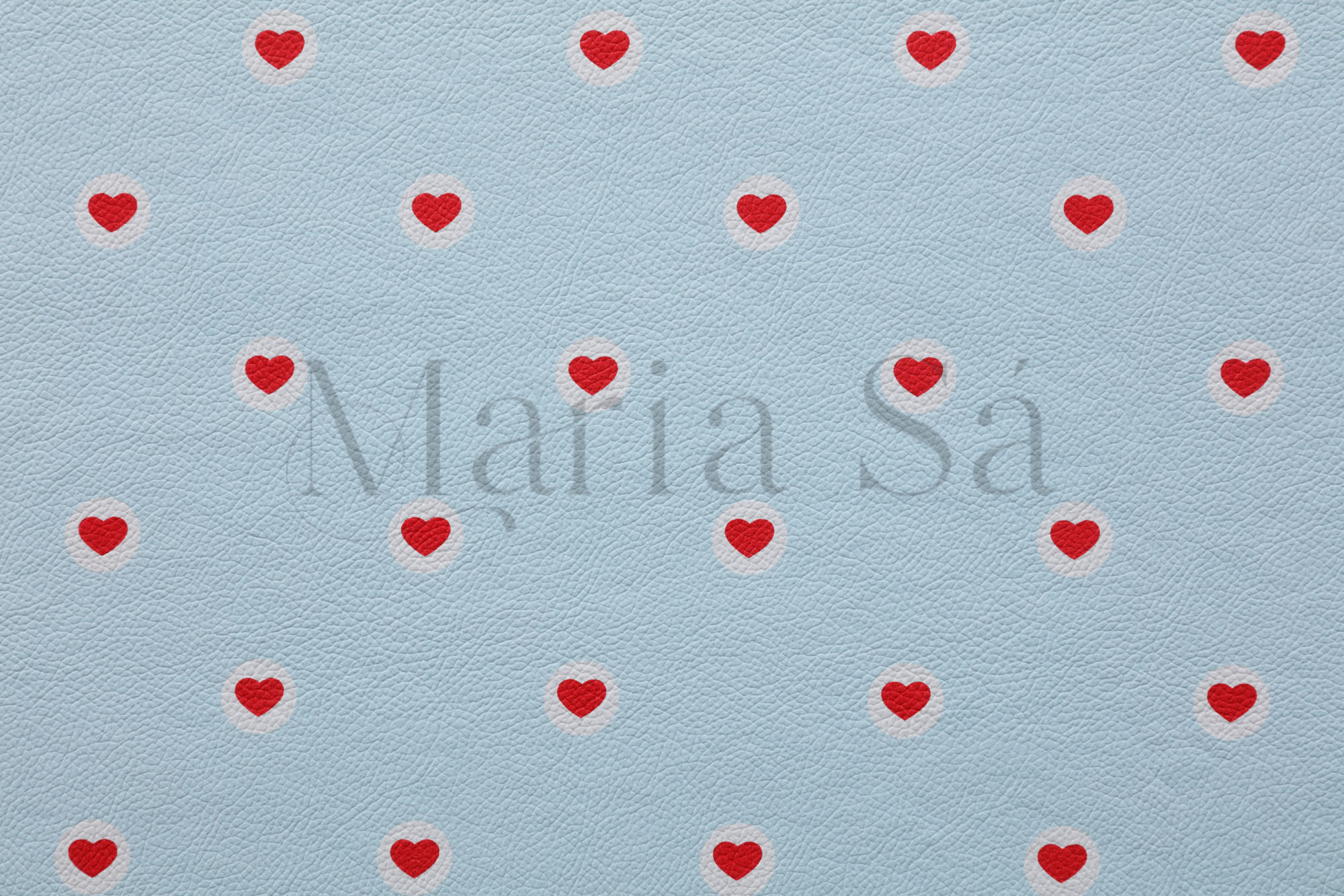 Sintético PVC Coração - Fundo Azul