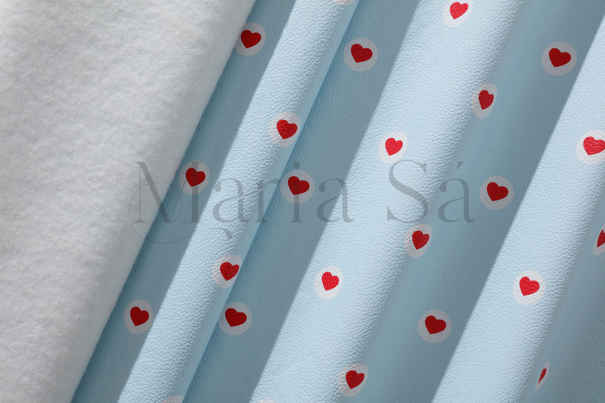 Sintético PVC Coração - Fundo Azul - Image 2