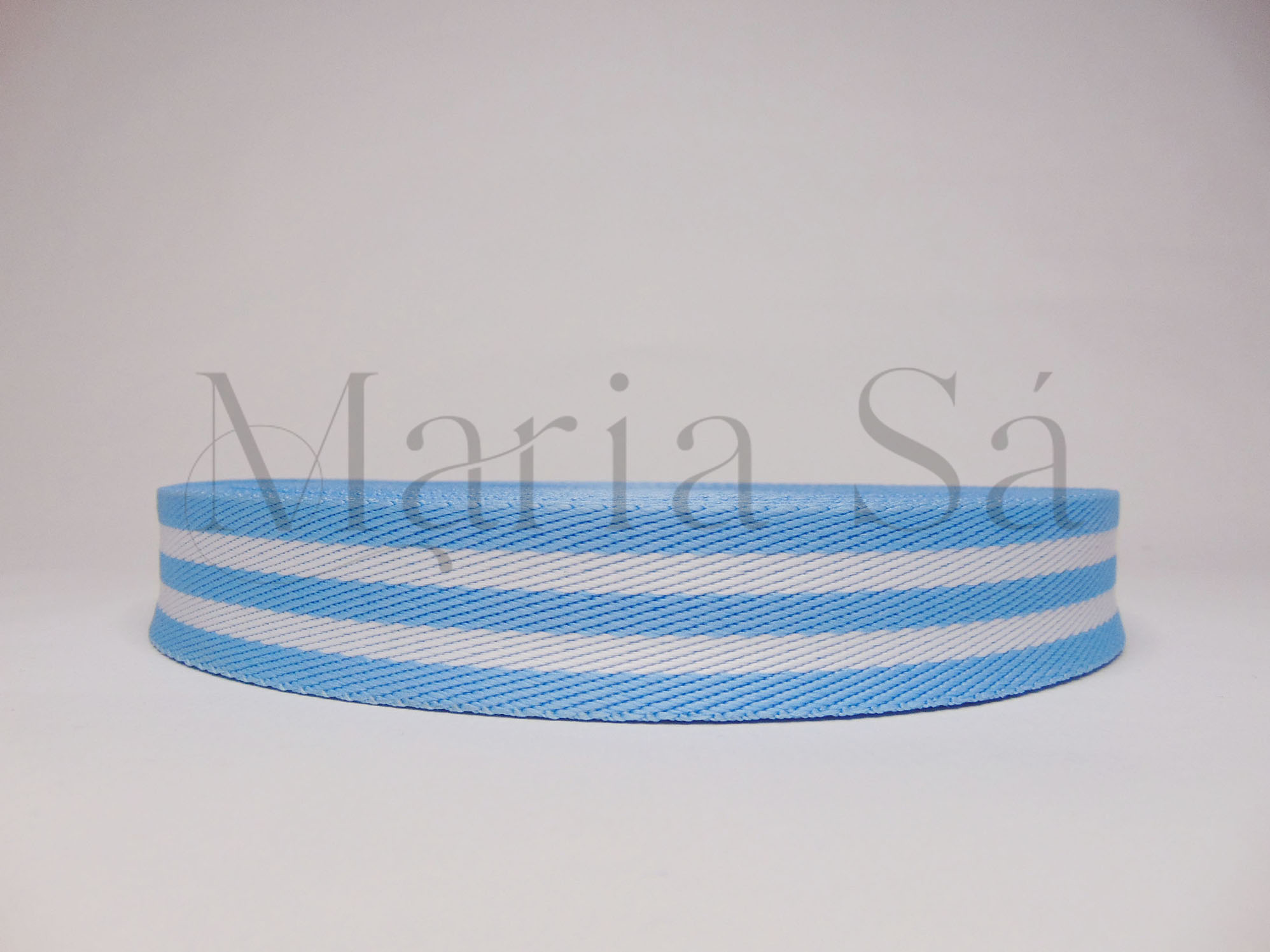 Alça 30 mm Listras Azul Bebé/Branco
