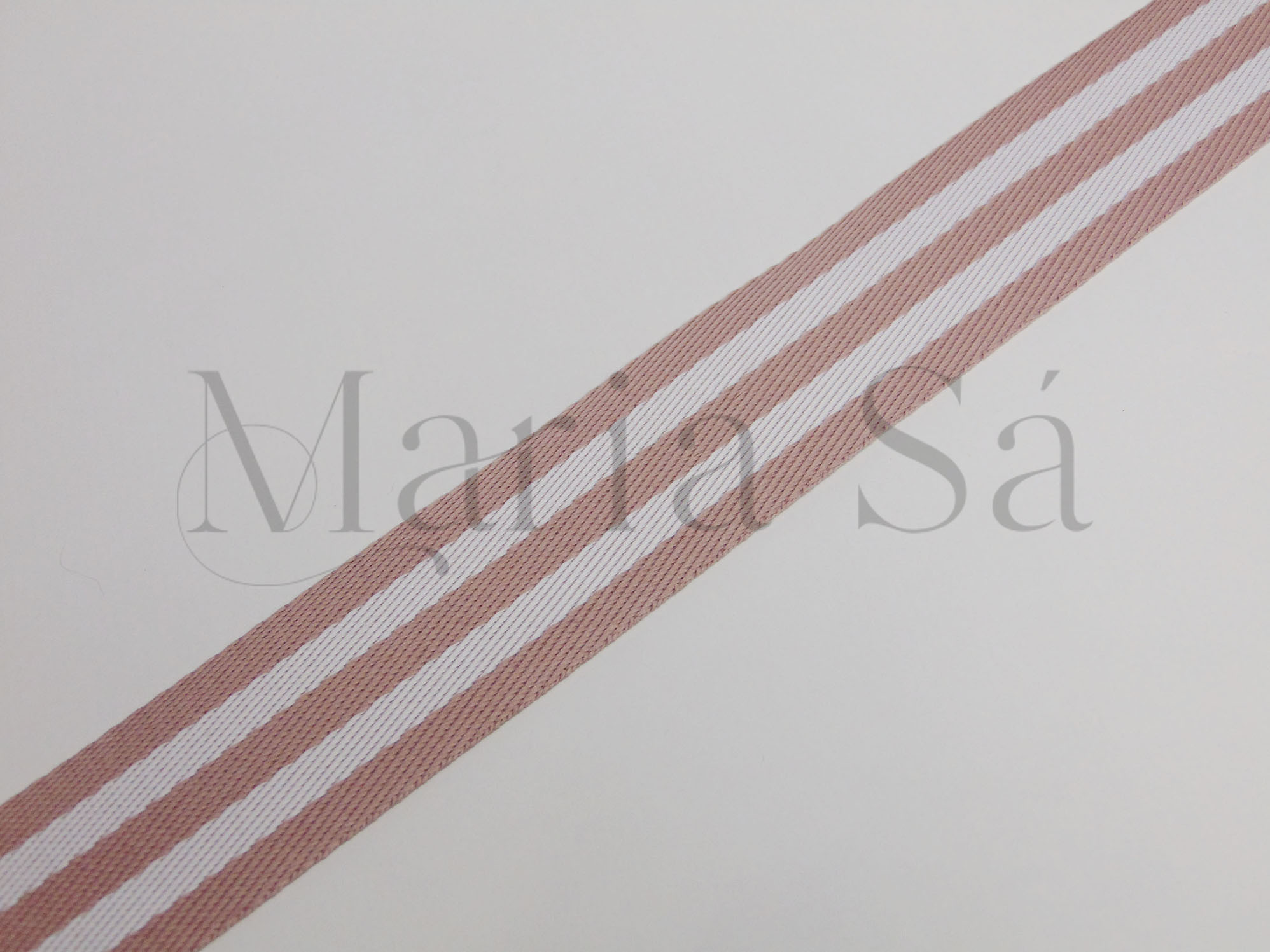 Alça 40 mm Listras Rosé/Branco - Image 2