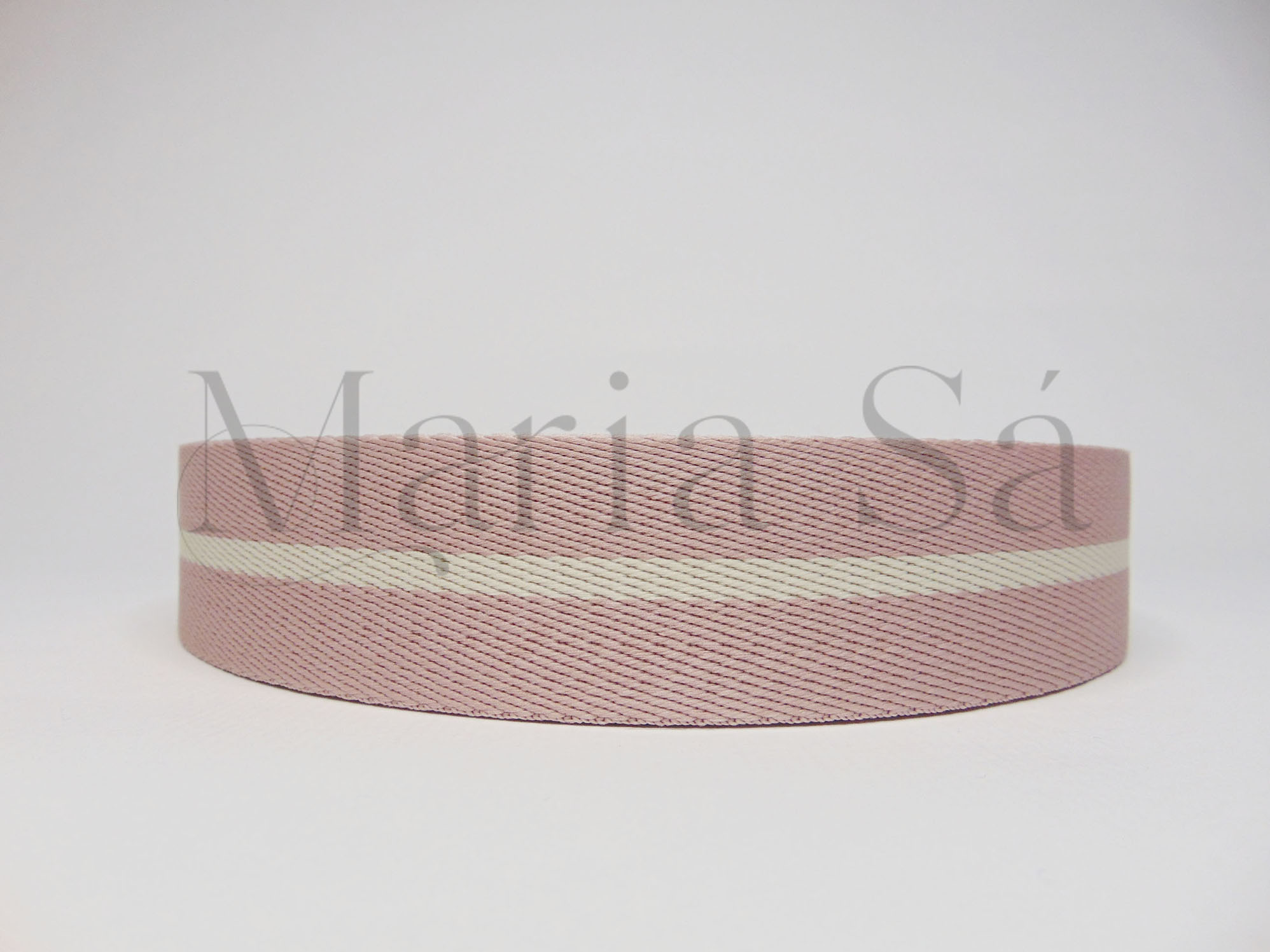 Alça 40 mm Listras Rosé/Palha Única