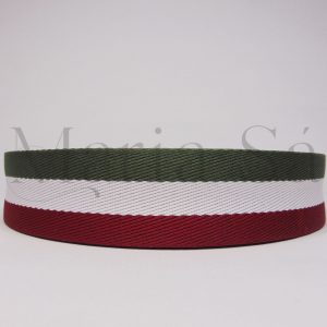 Alça 40 mm Listras Bourdaux/Branco/Verde Tropa