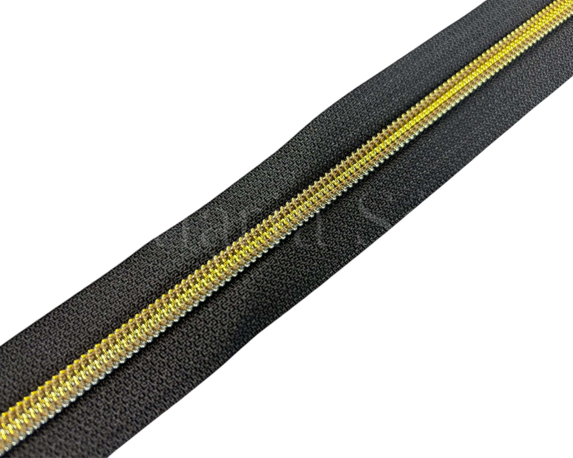 Fecho Nylon Dentes Dourados #6